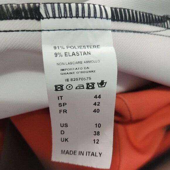 Women's Lace Hem Top, Peruzzi Abstract Print Long Sleeve, Orange, size 10 - Picture 6 of 6